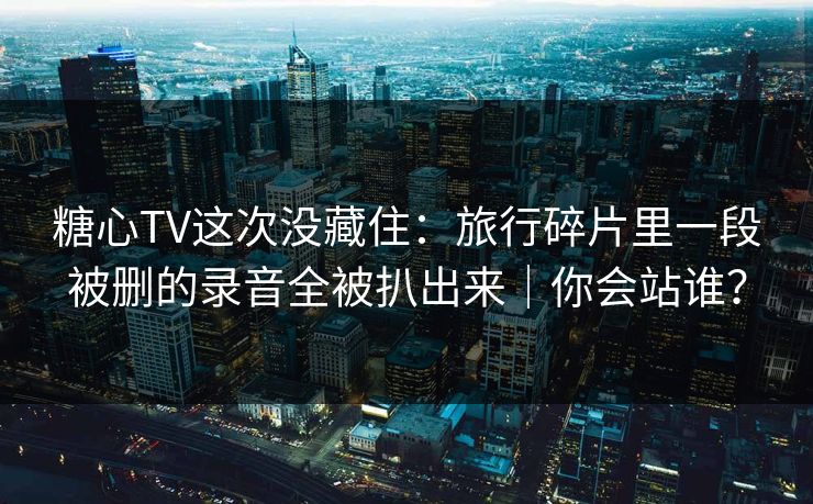 糖心TV这次没藏住：旅行碎片里一段被删的录音全被扒出来｜你会站谁？