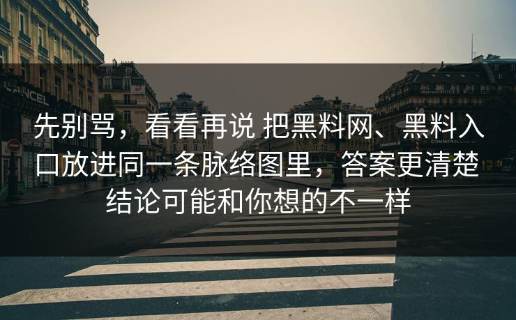 先别骂，看看再说 把黑料网、黑料入口放进同一条脉络图里，答案更清楚 结论可能和你想的不一样