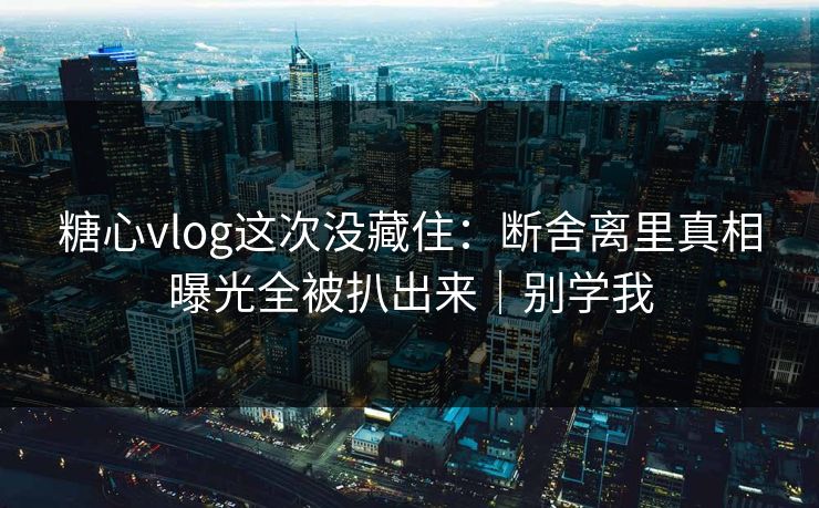 糖心vlog这次没藏住：断舍离里真相曝光全被扒出来｜别学我