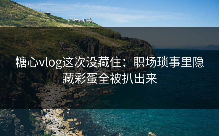 糖心vlog这次没藏住：职场琐事里隐藏彩蛋全被扒出来