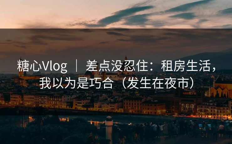 糖心Vlog ｜ 差点没忍住：租房生活，我以为是巧合（发生在夜市）