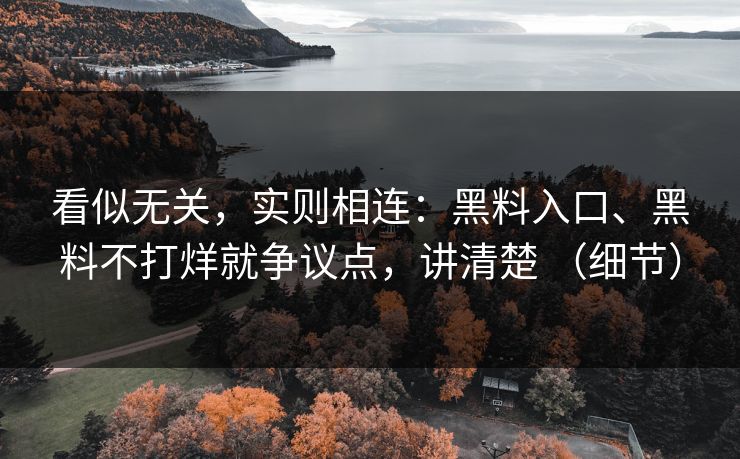 看似无关，实则相连：黑料入口、黑料不打烊就争议点，讲清楚 （细节）