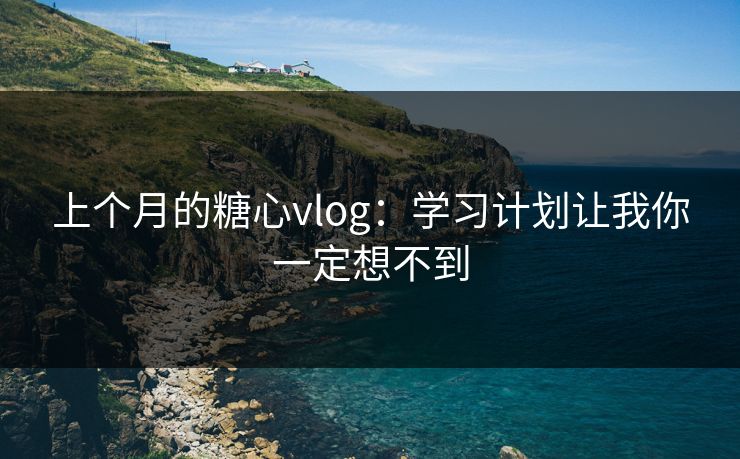 上个月的糖心vlog：学习计划让我你一定想不到
